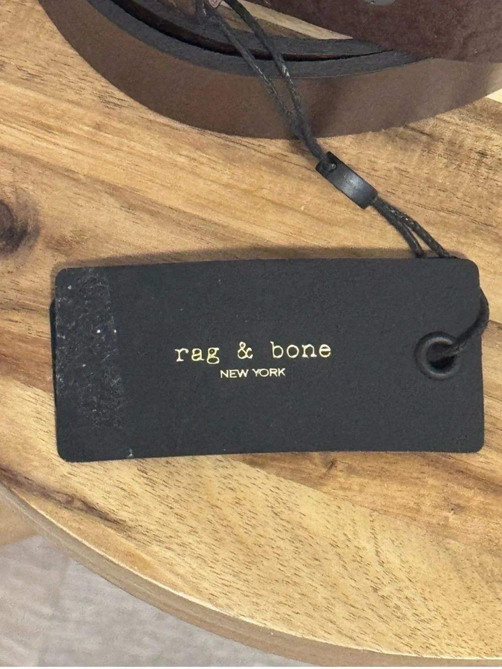 Rag & Bone Unisex Rugged Leather Belt Espresso Dark Brown Size 38 NWT New